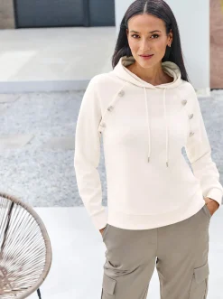 Hoodie mit Schmuckknöpfen