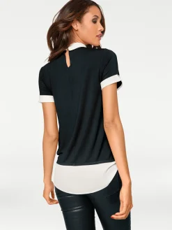 2-in-1-Shirt mit Chiffon-Einsätzen
