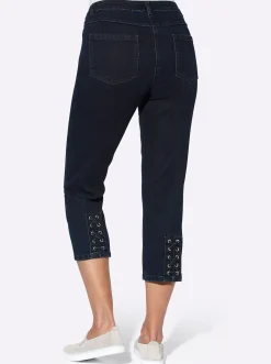 3/4-Jeans mit Bändchen-Verzierung