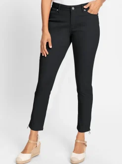 Jeans mit Reißverschluss am Bein