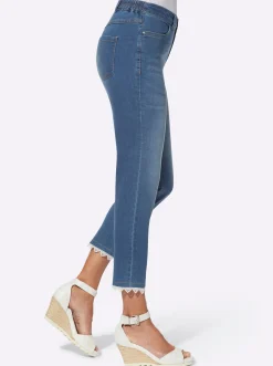 7/8-Jeans mit Spitze am Beinabschluss