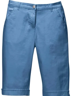 Jeansbermudas mit Dehnbund hinten