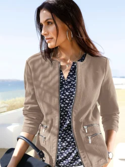 Jeansblazer mit Zier-Reißverschlüssen