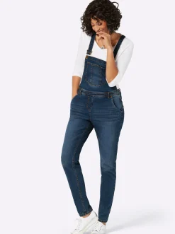 Jeanslatzhose in Used-Optik