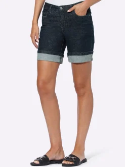 Jeansshort mit fixiertem Umschlag