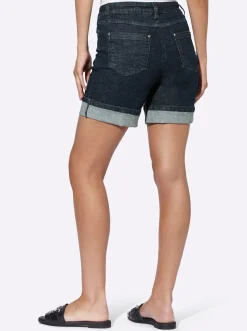Jeansshort mit fixiertem Umschlag