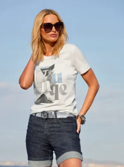 Jeansshort mit fixiertem Umschlag