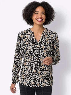 Jersey-Bluse mit Herz-Print