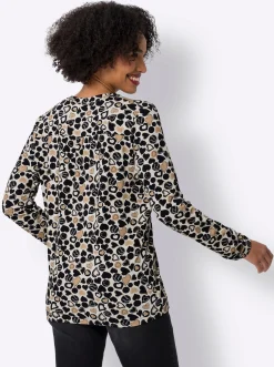 Jersey-Bluse mit Herz-Print