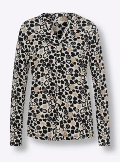Jersey-Bluse mit Herz-Print