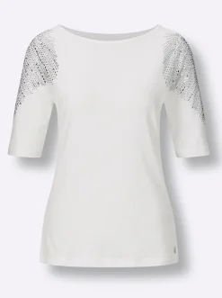 Kurzarmshirt im geschmeidigen Materialmix