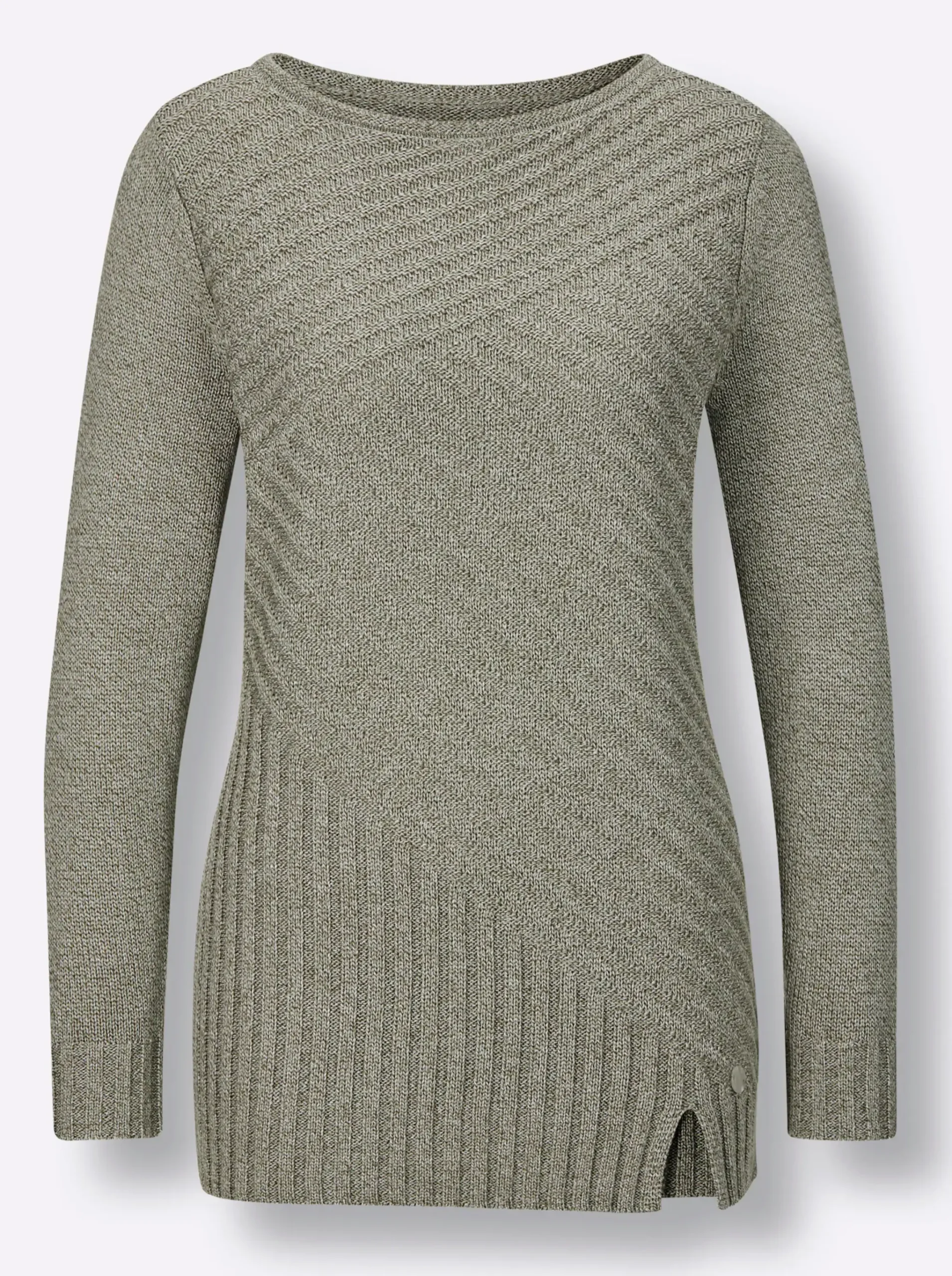 Langarm-Pullover in Rippenstrick