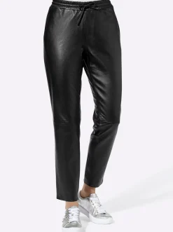 Lederhose mit Rundum-Dehnbund, Lamnappa-Leder