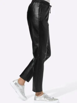 Lederhose mit Rundum-Dehnbund, Lamnappa-Leder