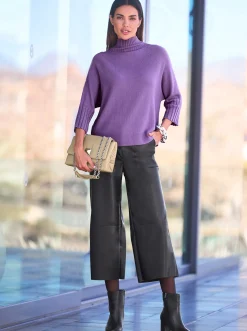 Lederimitathose im Culotte-Style