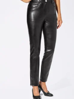 Lederimitathose mit leichtem Glanz