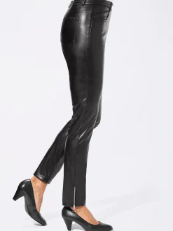 Lederimitathose mit leichtem Glanz