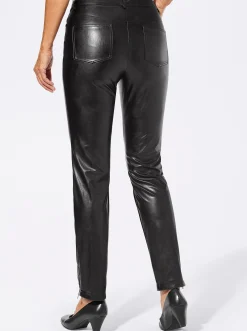 Lederimitathose mit leichtem Glanz