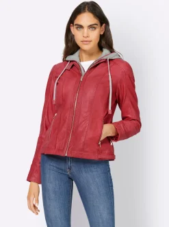 Lederjacke mit herausnehmbarem Sweat-Einsatz