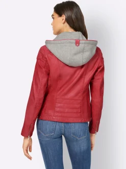 Lederjacke mit herausnehmbarem Sweat-Einsatz