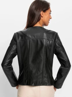 Lederjacke mit Schmuckknöpfen