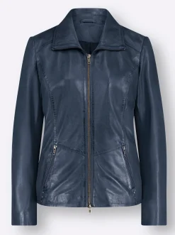 Lederjacke mit Ziernieten, aus Lammnappa