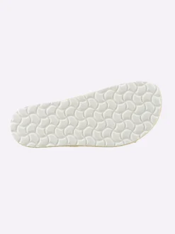 Pantolette mit Details in Bast-Optik