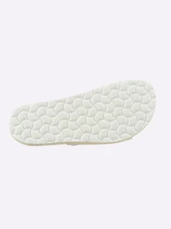 Pantolette mit Details in Bast-Optik