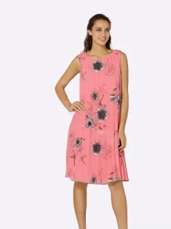 Plisseekleid aus Georgette, gefüttert