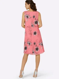 Plisseekleid aus Georgette, gefüttert