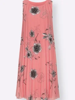 Plisseekleid aus Georgette, gefüttert