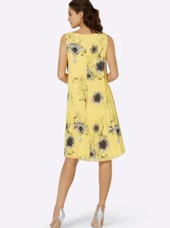 Plisseekleid aus Georgette, gefüttert