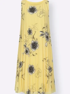 Plisseekleid aus Georgette, gefüttert