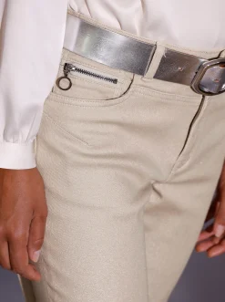 5-Pocket-Jeans mit glänzender Beschichtung