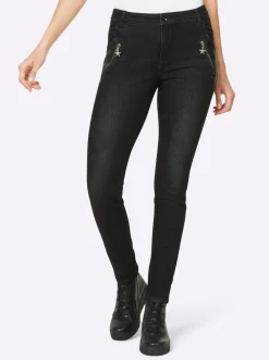 Push-up-Jeans in Crinkle-Optik
