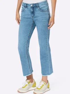 Push-up-Jeans mit Stickerei und Ziersteinchen