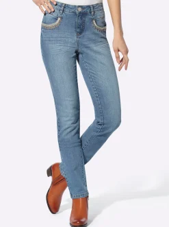 Push-up-Jeans mit Zierband