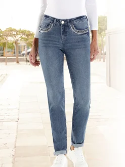 Push-up-Jeans mit Ziernähten
