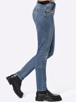 Push-up-Jeans mit Ziernähten