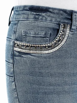 Push-up-Jeans mit Ziernähten