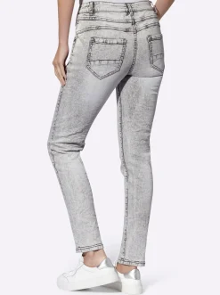 Röhrenjeans mit Crinkle-Effekt