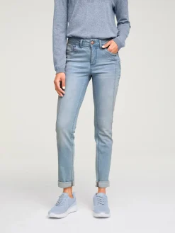 Röhrenjeans mit Power-Mesh-Einsatz