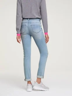 Röhrenjeans mit Power-Mesh-Einsatz