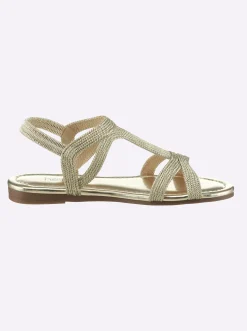 Sandale im Metallic-Look