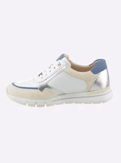 Sneaker im Mix aus Glatt- und Veloursleder