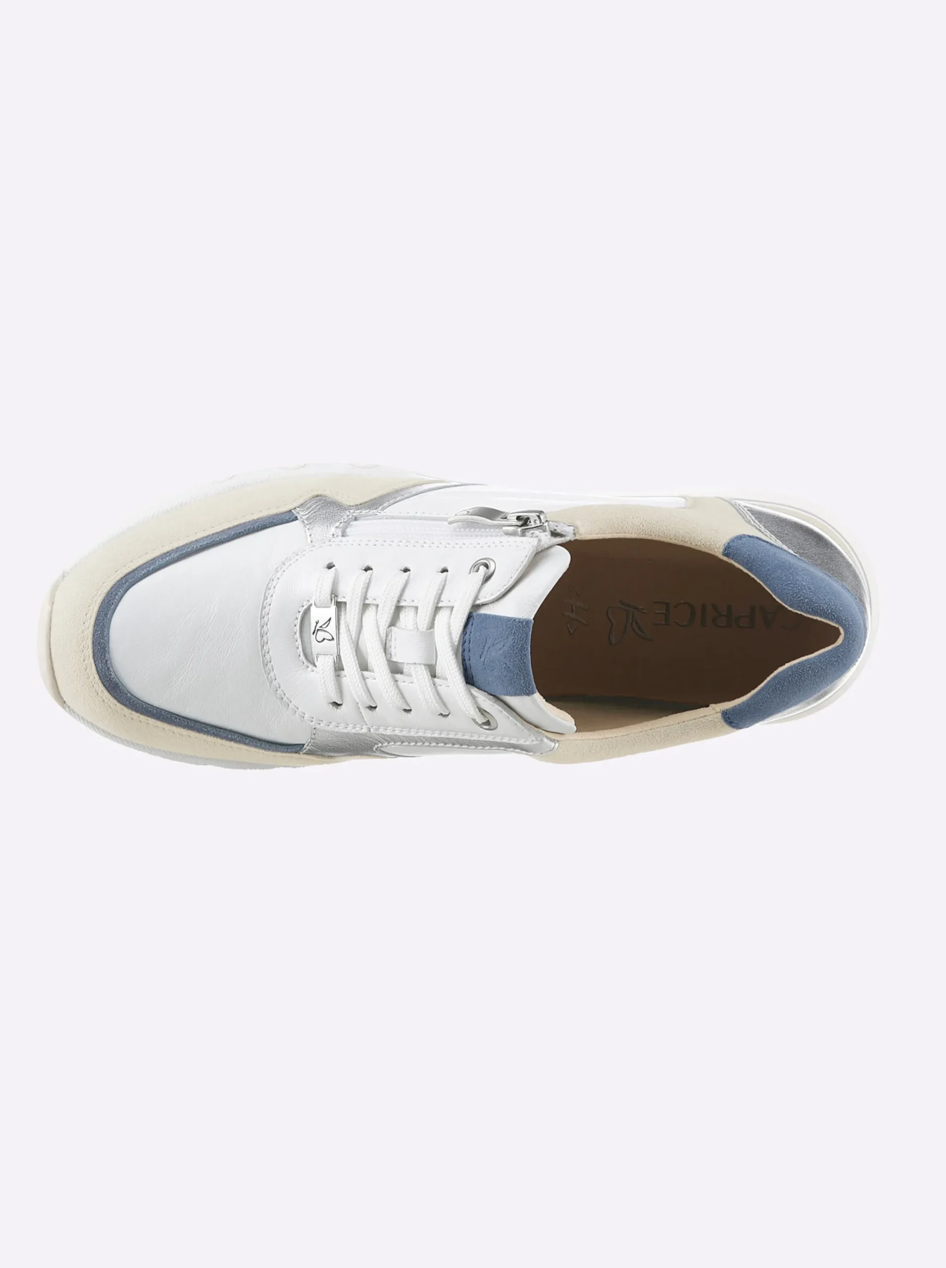 Sneaker im Mix aus Glatt- und Veloursleder