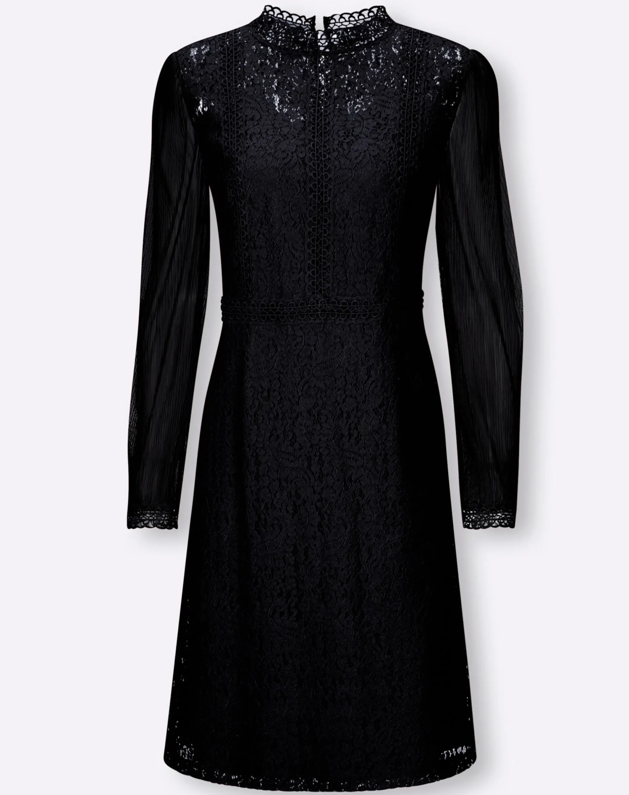 Spitzenkleid mit transparenten Ärmeln