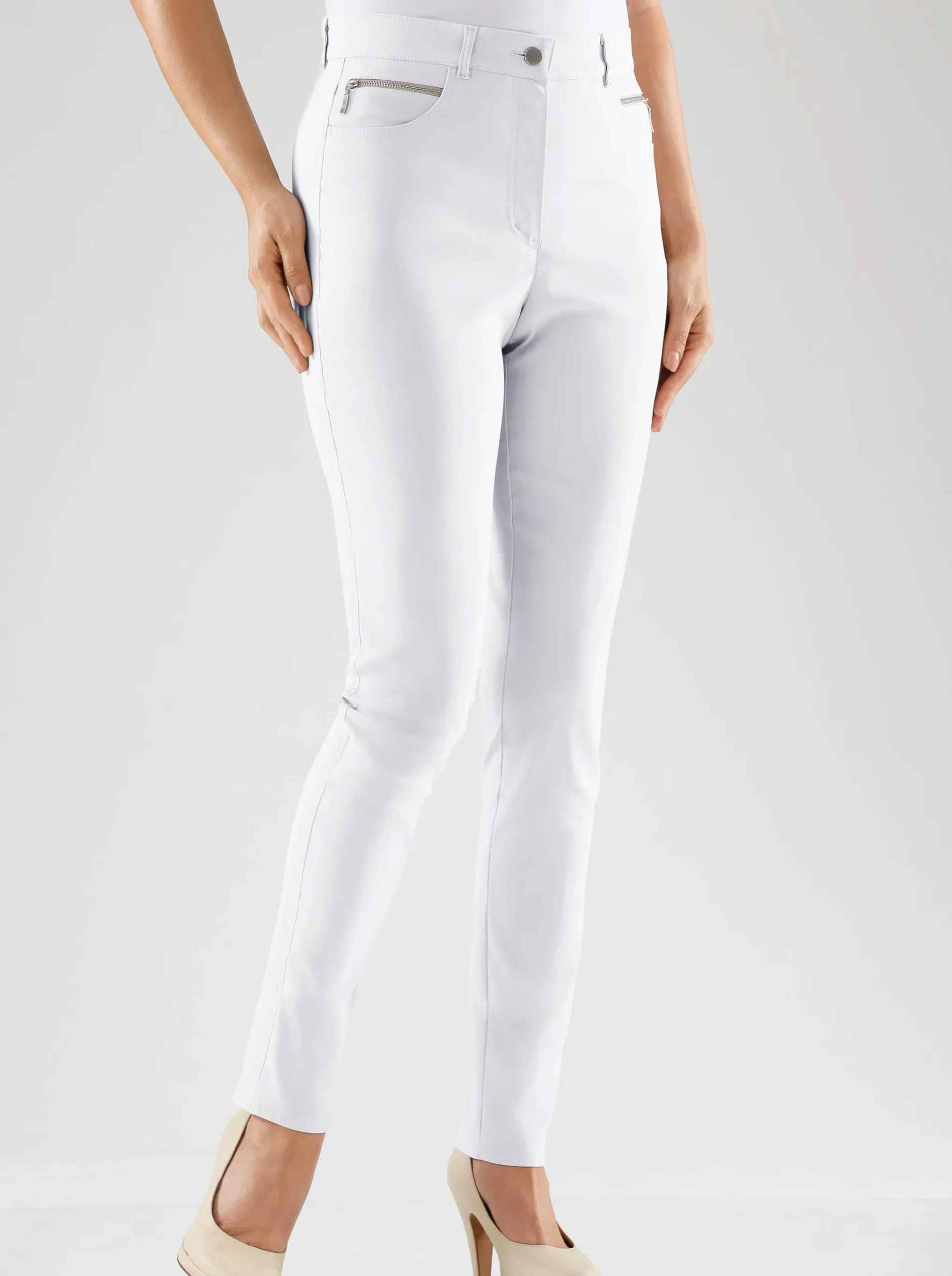 Stretch-Hose mit Zier-Taschen vorne