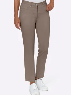 Stretch-Jeans mit Glitzersteinchen hinten