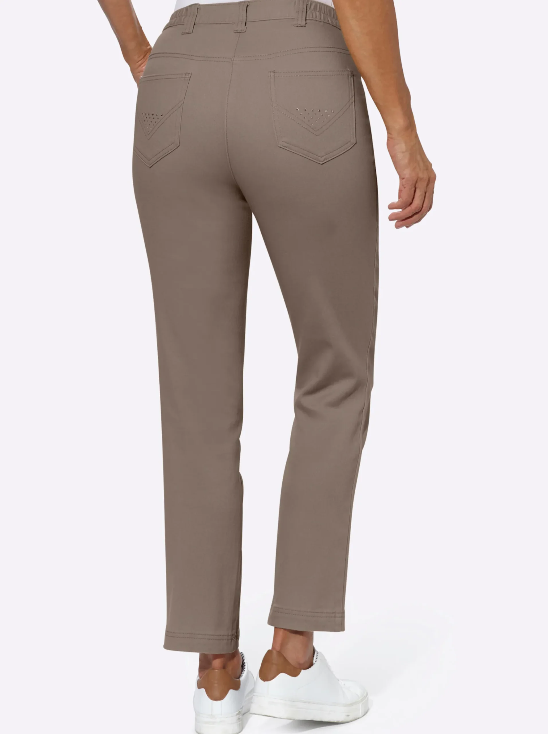 Stretch-Jeans mit Glitzersteinchen hinten